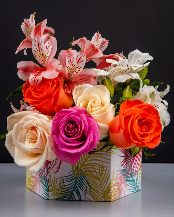Caja Flor Arco Iris